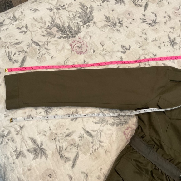 Simply Vera VeraWang Army Military Coat Jacket Feminine Ruffled Tied Waist - Picture 9 of 12